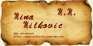 Mina Milković vizit kartica